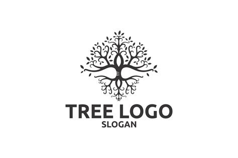 tree logo creative illustrator templates creative market