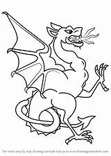 Wyvern Draw Step Drawing sketch template