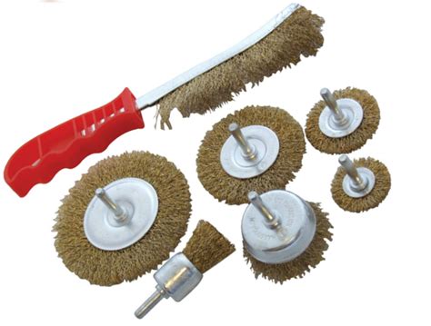 pc wire brush set wheel brushes brass hand brush wheel rotary cleaning drill ebay