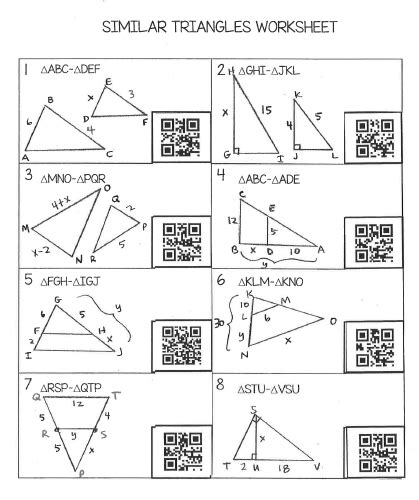 Teaching High School Math Similar Triangles Worksheet