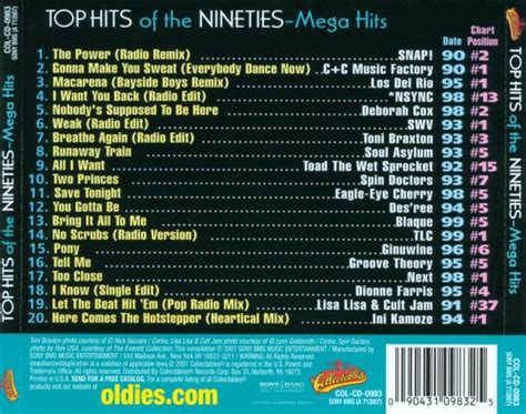 Top Hits Of The 90s Mega Hits Various Artists Songs Reviews