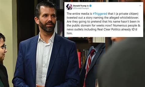 donald trump jr tweets   alleged whistle blower  doubles    love  outrage