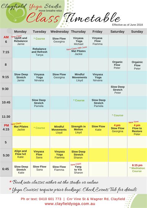 yoga timetable brisbane clayfield yoga studio