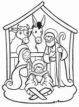 Coloring Pages Nativity Scene Printables Pesebre Manger Simple Book Scenes sketch template