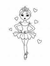 Ballet Coloring Pages Printable Girls Girl sketch template