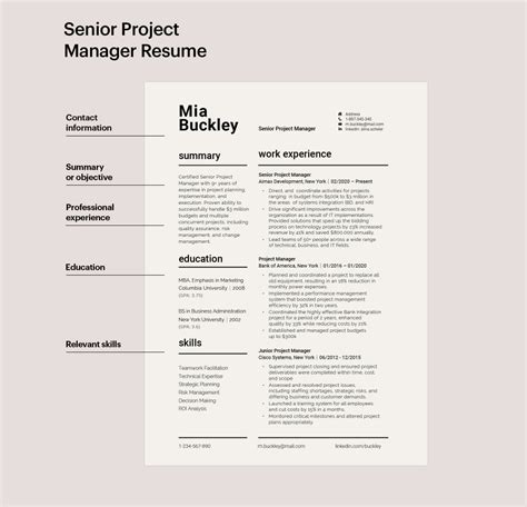 senior project manager resume  resumeway