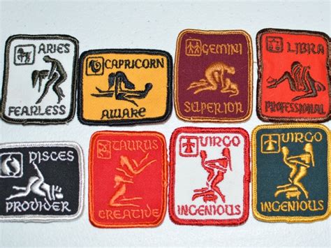 Sexual Position Zodiac Astrology Vintage Sew On Embroidered Etsy
