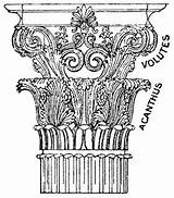 Greek Columns Architecture Corinthian Drawing Coloring Ancient Architectural Drawings Order sketch template