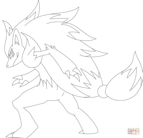 zoroark coloring page  printable coloring pages