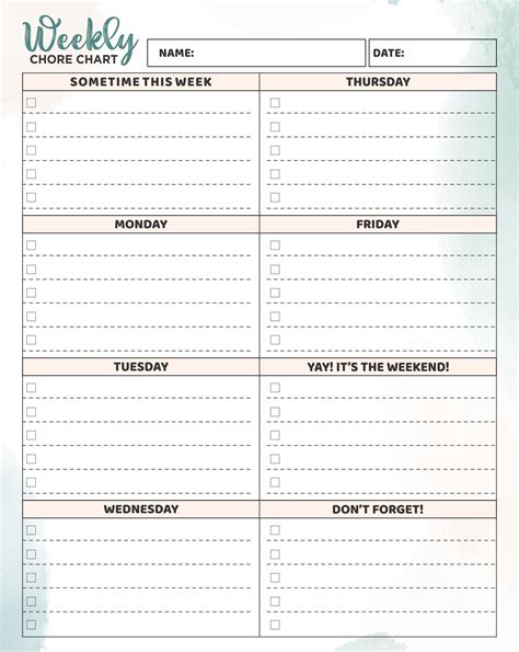 images  printable weekly chore chart weekly chore chart vrogue