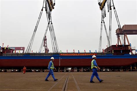 electric cargo ship built  china  start  career drenched  irony