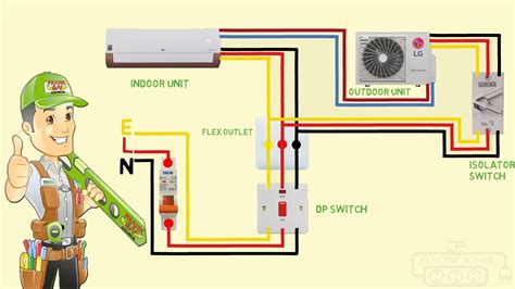 split ac wiring diagram indoor outdoor single phase youtube