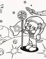 Coloring Pages Cat Astronaut Moon Cute Colornimbus sketch template