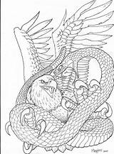 Eagle Snake Tattoo Drawing Outline Drawings Dragon Coloring Japanese Realistic Talons Line Pages Vs Eagles Getdrawings Draw Animal Tattoos Chicanas sketch template