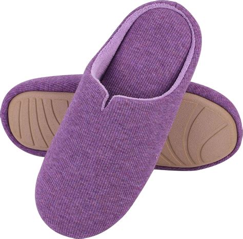amazoncom womens comfort cotton knit memory foam slippers light