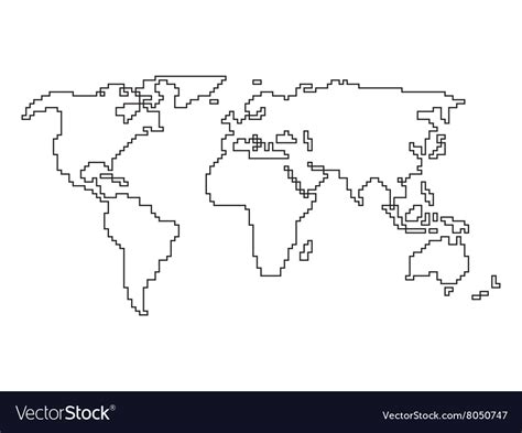 world map drawing outline