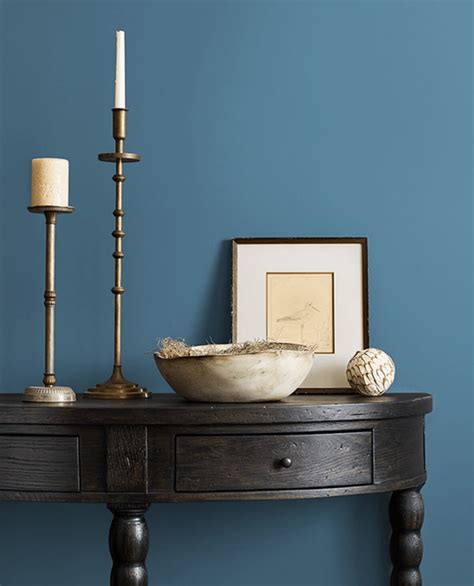 sophisticated  serene blue paint colors setting   interiors