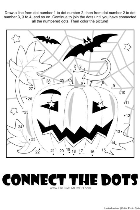 pumpkin connect  dots activity sheets  kids halloween activity