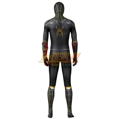 Spider Man No Way Home Cosplay Costume Black Gold Suit