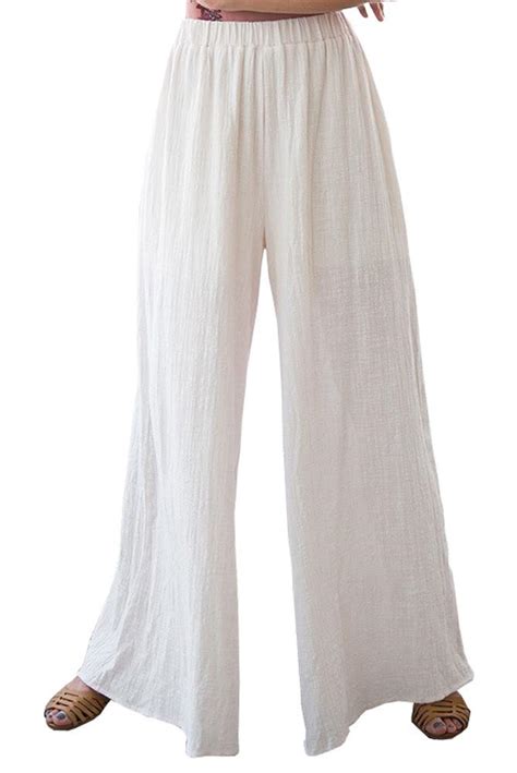 High Waisted Wide Legged Premium Cotton Gauze Palazzo Pants Pants