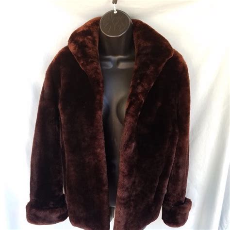 fur label authority jackets coats vintage fur label authority tag dark brown fur open