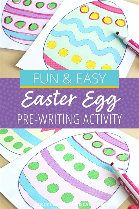 printable easter activities  pre writing practice