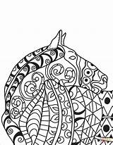 Zentangle Coloring Horse Head Pages sketch template