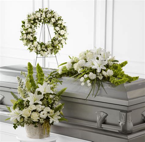 white funeral flower package   xaviers flower shop fall river