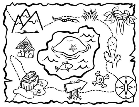 printable treasure map coloring page  printable coloring