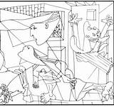 Guernica Colouring sketch template