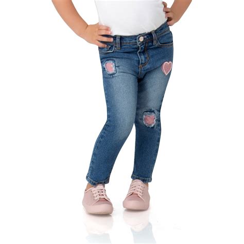 toddler girl sequin patch denim skinny jeans walmartcom