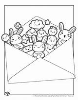 Kawaii Coloring Mail Printable Pages sketch template