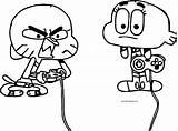 Gumball Darwin Coloring Game Finished Wecoloringpage Pages sketch template