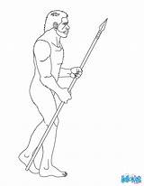 Spear Homo Erectus Coloring Color Drawings Print sketch template