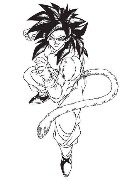 dragon ball gt goku super saiyan  coloring pages coloring home