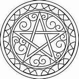 Pentagram Coloring Pages Getcolorings Pentacle Wicca sketch template