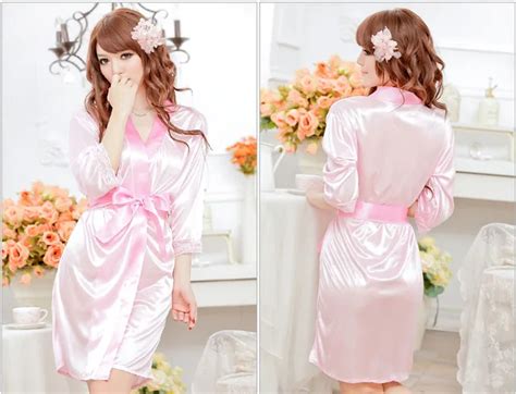 coswe robe bathrobe sexy silk kimono nightwear lingerie lace nightgown