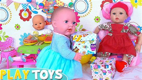 baby doll birthday party  surprise presents play toys story
