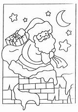 Enter Fireplace Santa Claus Room Coloring Christmas Kids sketch template