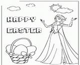 Coloring Pages Elsa Disney Printable Frozen Easter Basket Colouring Print Color Info sketch template