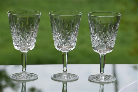 vintage crystal wine glasses crystal waterford lismore  oz  set   crystal