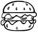 Colorear Hamburguesa Hamburger Hamburguesas Bread sketch template