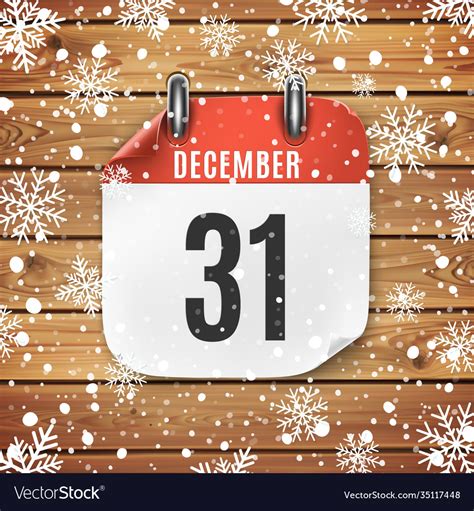 december  calendar icon  wooden background vector image