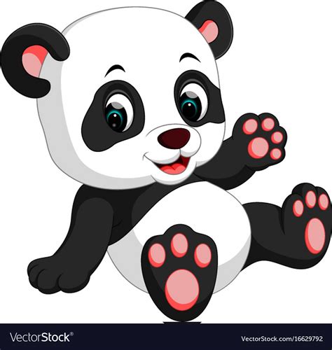 cute panda cartoon royalty  vector image vectorstock