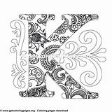 Letter Zentangle Unicorn sketch template