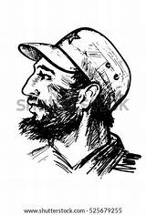 Fidel Castro Portrait November Vector Shutterstock Stock Preview sketch template