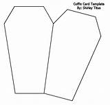 Coffin Template Halloween Mummy Card Cards Templates Coloring Pages Shaped Diy sketch template