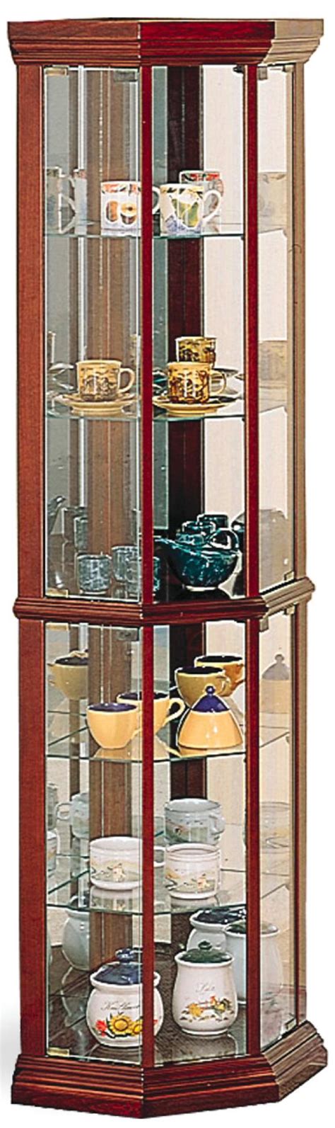 coaster curio cabinets solid wood cherry glass corner curio cabinet