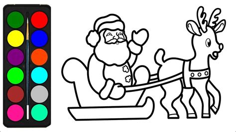 santa claus  sleigh coloring pages  kids drawings