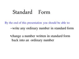 writing numbers  standard form  helenatromsey teaching resources